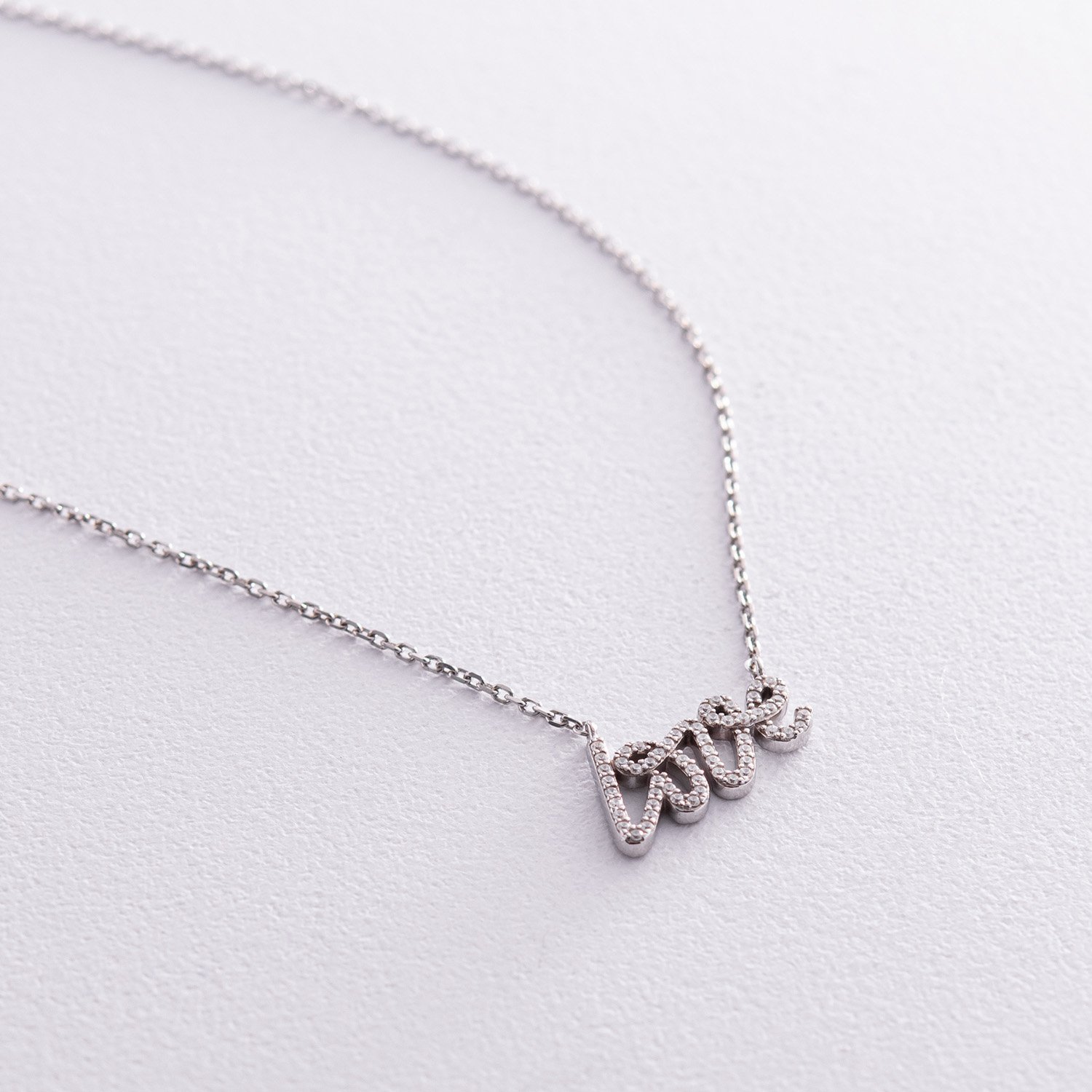 Серебряное колье Love с фианитами 1101 Оникс 40