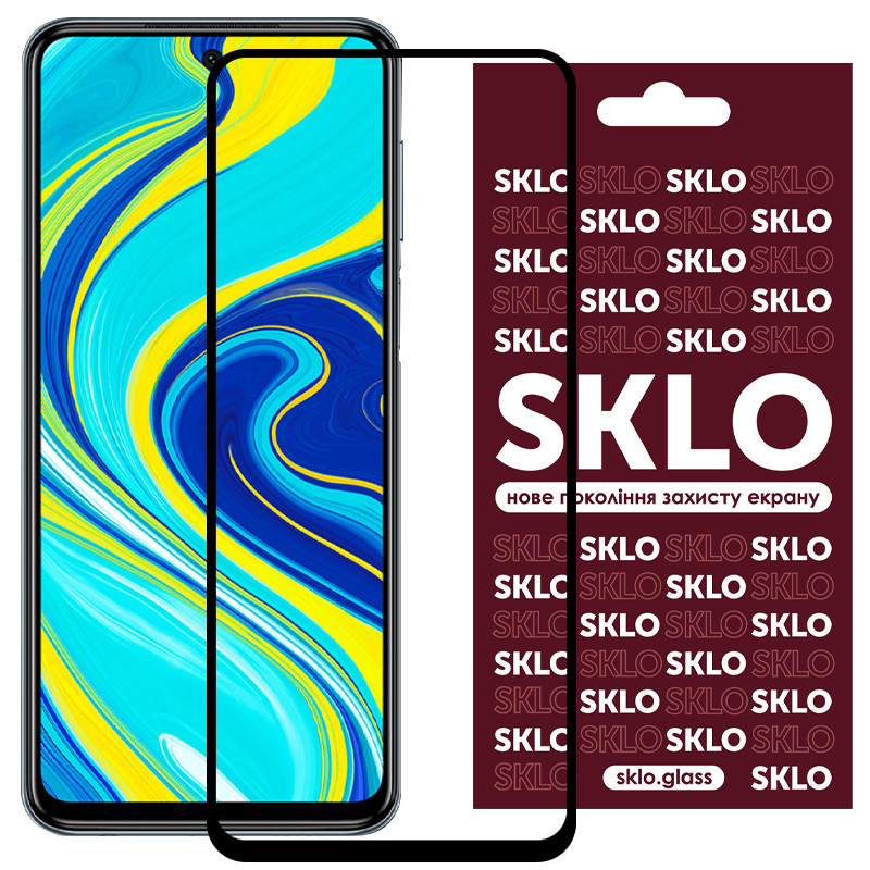 Захисне скло SKLO 3D full glue для Xiaomi Redmi Note 9S Чорний 883316