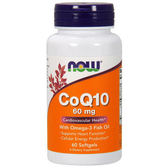 Коэнзим NOW Foods Coenzyme Q10 60 mg With Omega-3 Fish Oil 60 Softgels
