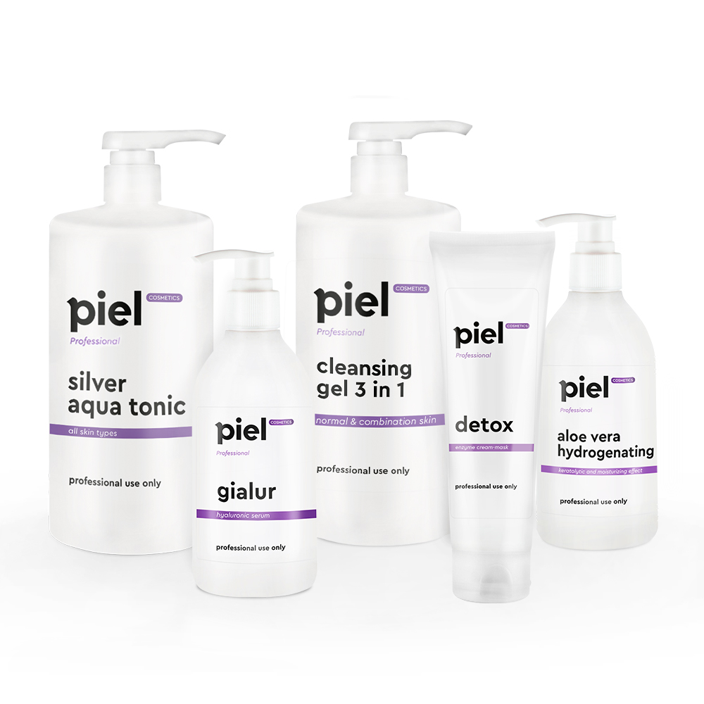 Комплекс Базовий набір косметолога Piel Cosmetics 5 шт 1000мл+750мл+150мл+300мл+300мл