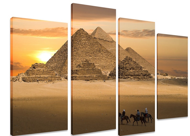 Модульная картина на холсте из четырех частей KIL Art Архитектура Пирамиды Египта 129x90 см (M4_L_518)