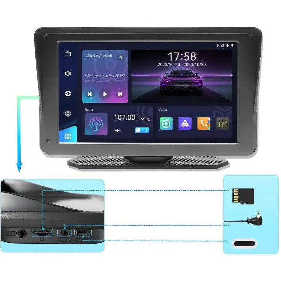 Универсальное головное устройство RIAS 701W 7 HD IPS Black