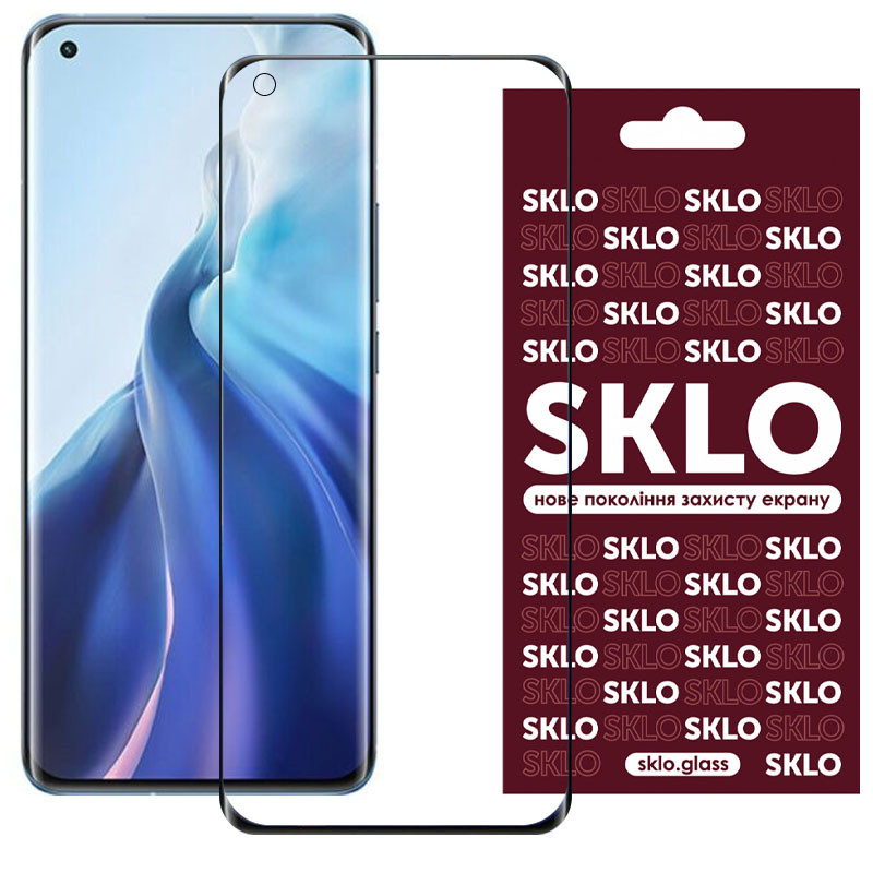 Захисне скло SKLO 3D full glue для Xiaomi Mi 11 Lite Чорний 1130937