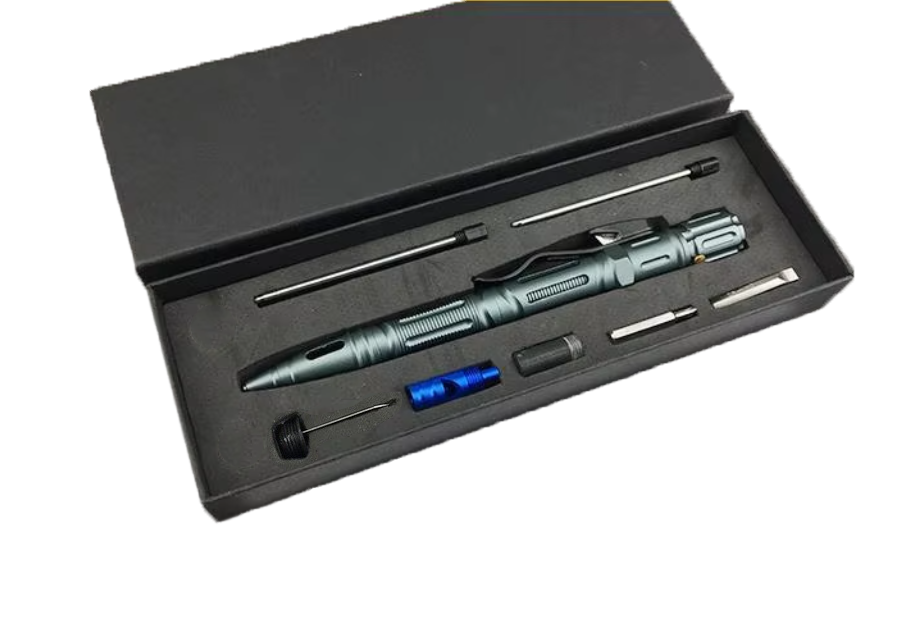 Ручка-мультитул со свистком и фонариком Solve многофункциональная 8в1 Gray KT6000008