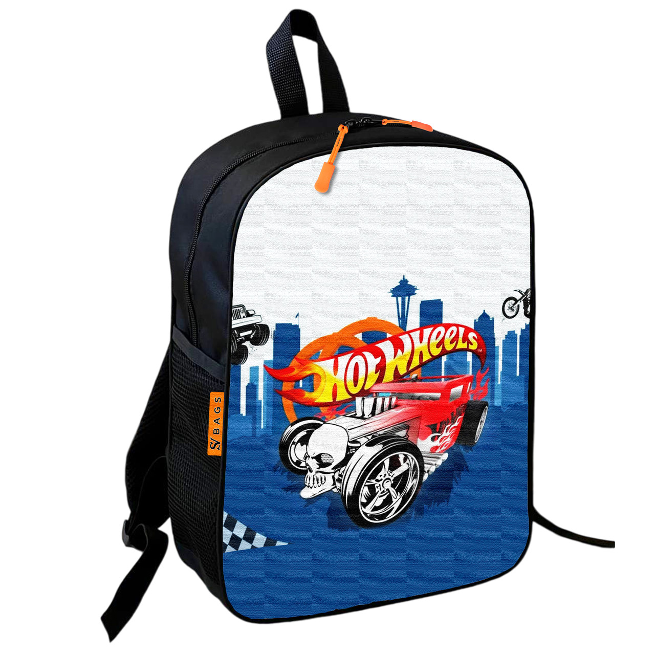 Дитячий шкільний рюкзак Hot Wheels з машинкою, 36×27×13 см, водонепроникний