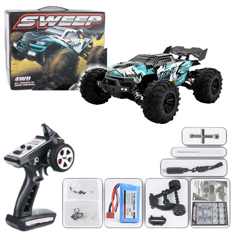 Радиоуправляемая машина WL Toys Conquer RC монстр-трак 4х4 70км/ч 1/16 Синий (16101PROZ)