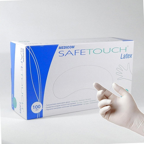 Перчатки латексні без пудрі Medicom safetouch M 100шт/уп