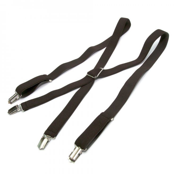 Подтяжки Gofin suspenders Х Образные Темно-Коричневые (PBXX-5920)