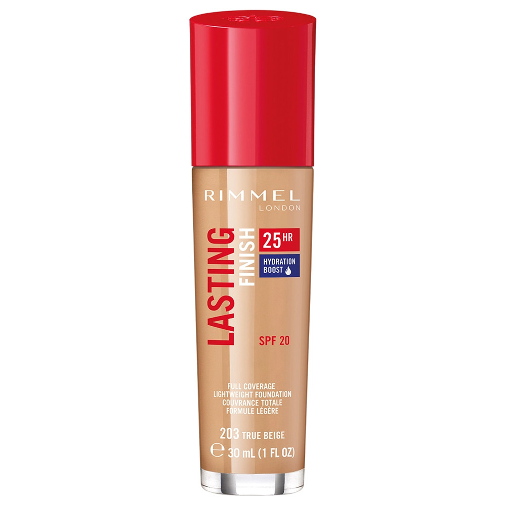 Тональная основа для лица Rimmel Lasting Finish 25HR Foundation SPF20 203 - True Beige 30 мл (3607342191006)