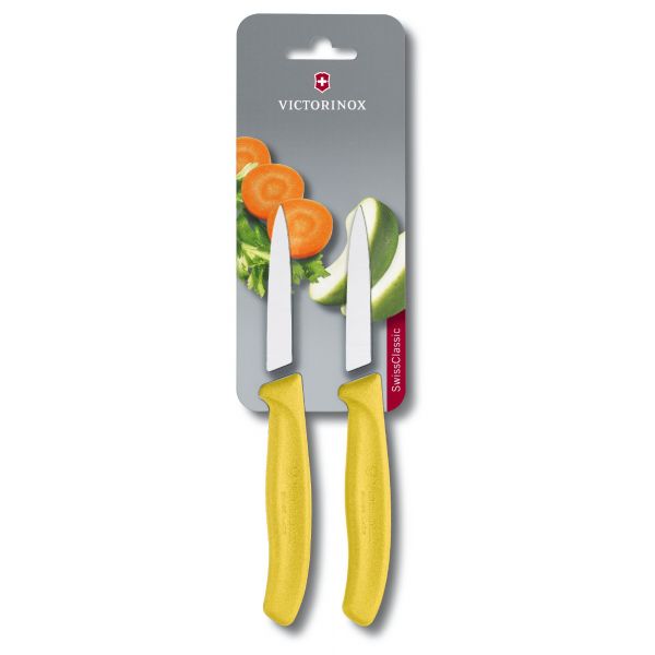 Набір кухонних овочевих ножів Victorinox Swiss Classic Paring 8 см 2 шт Жовті (6.7606.L118B)