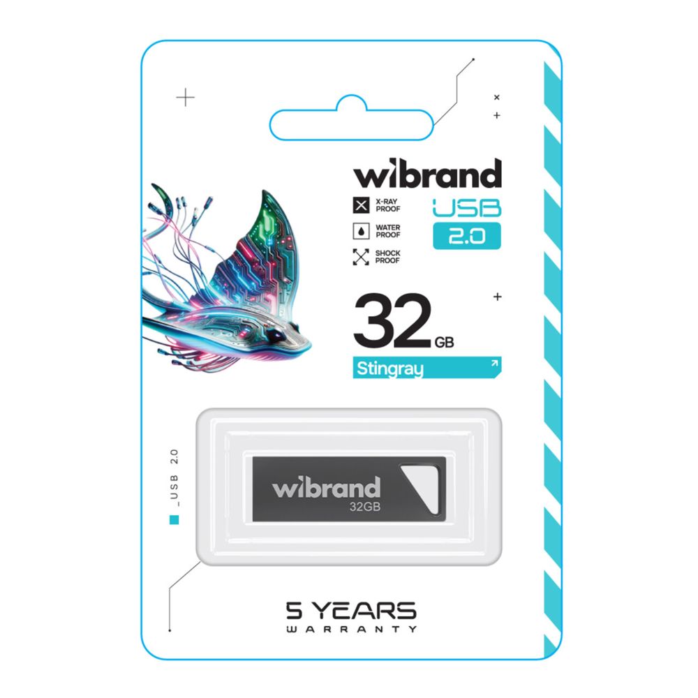 Флеш память USB Wibrand 32 GB Stingray USB 2.0 Grey (36907_3609502)