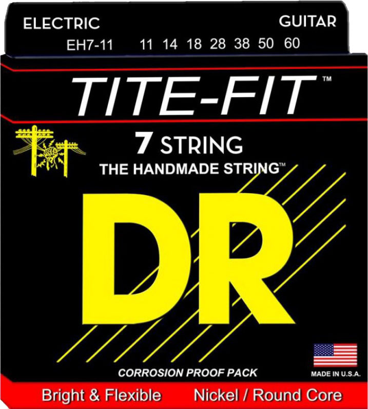 Струни для електрогітари DR EH7-11 Tite-Fit Nickel Plated Hyavy Electric 7 Strings 11/60