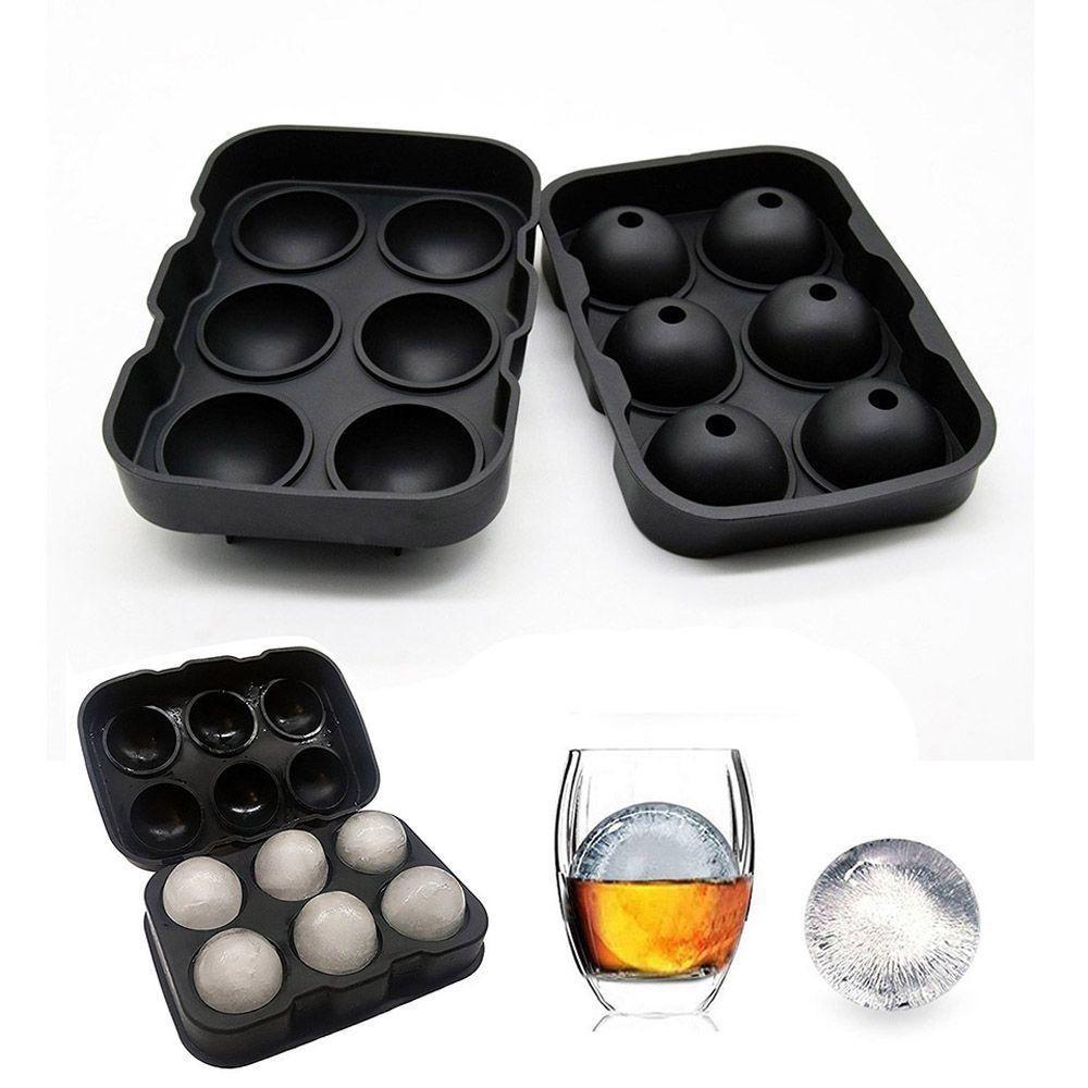 Форма для льда силиконовая Ice Шар 6 ячеек 18,5x12,5x4,6 см Черный (C051355)