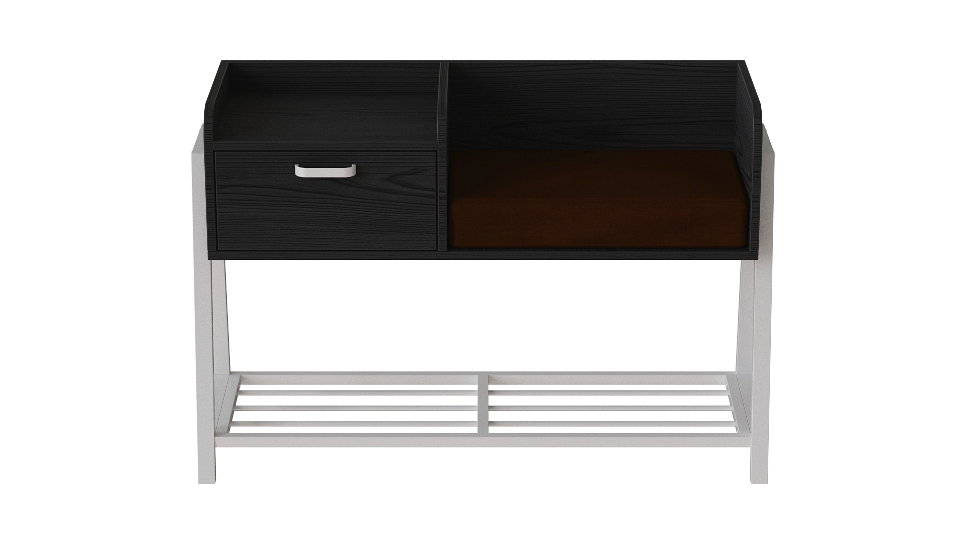 Банкетка із тумбочкою Ferrum-decor Бланка 540x1000x320 метал Білий ДСП Сосна Кембра 16 мм (BLA0010)
