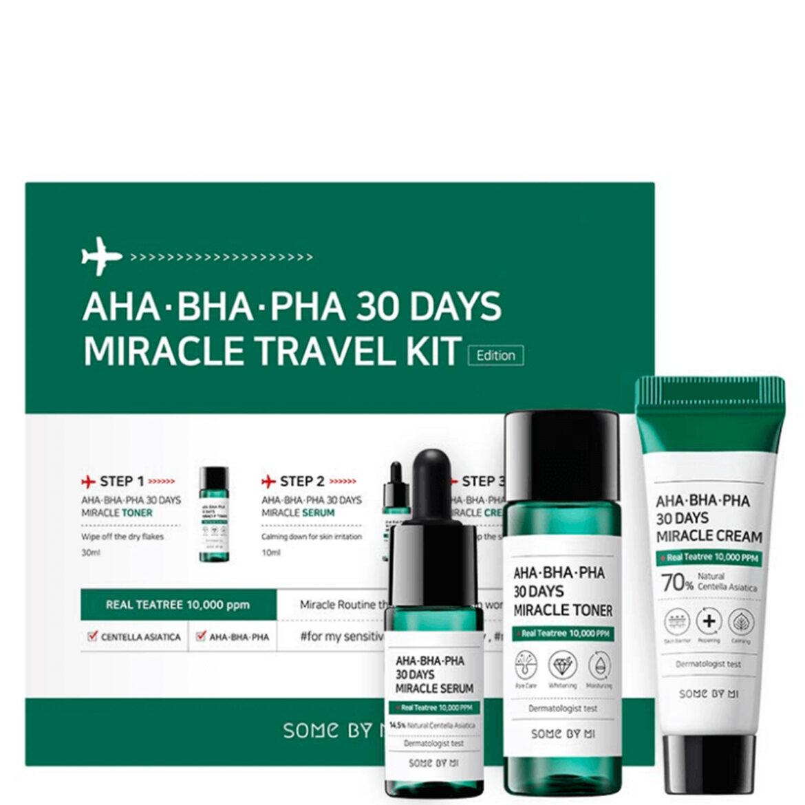 Набір засобів від прищів із кислотами Some By Mi AHA BHA PHA 30 Days Miracle Travel Kit 3 предмета (8809647390138)