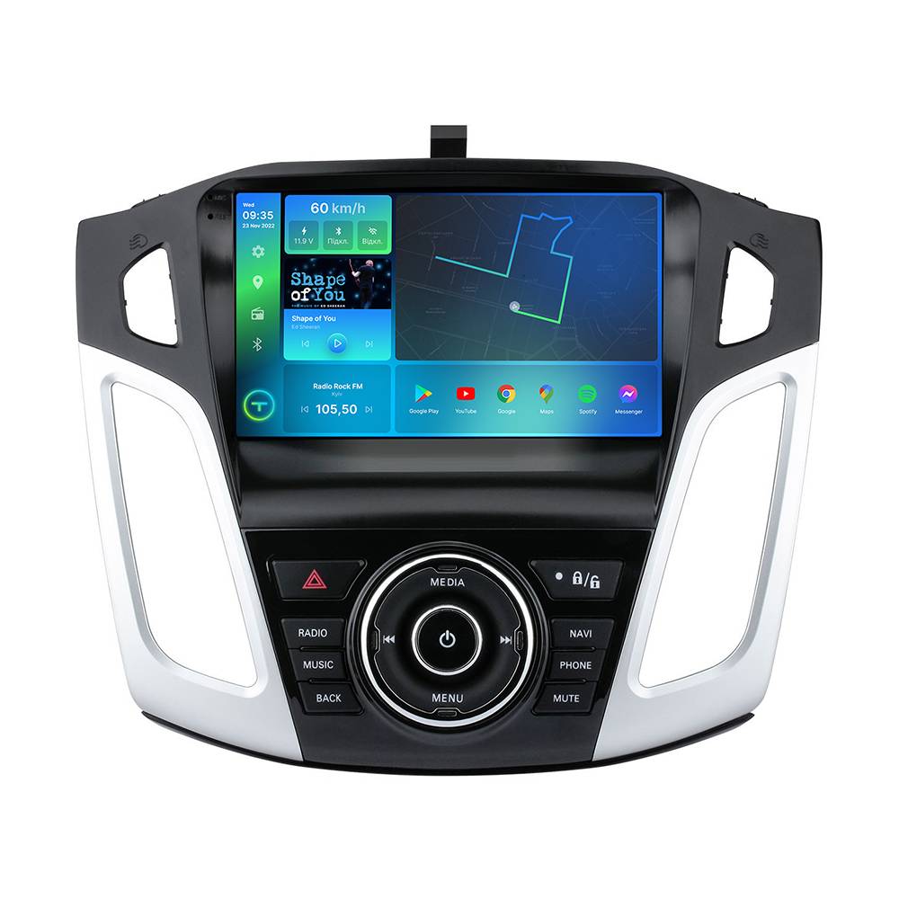 Штатна магнітола Torssen Ford Focus 12-17 чорна/сіра з кнопками F96128 4G Carplay DSP