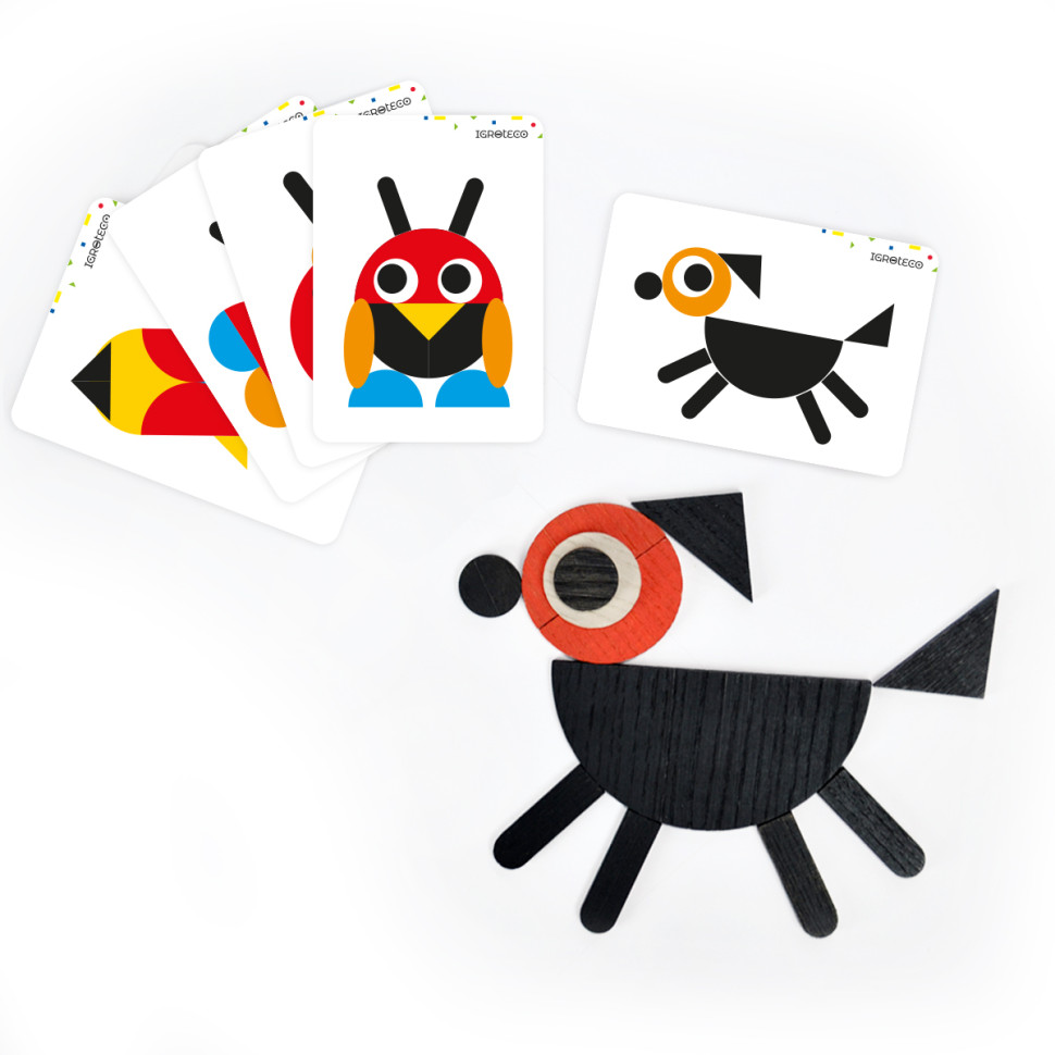 Деревянная игра "Фигурная мозаика" Igroteco 900071 30 элементов