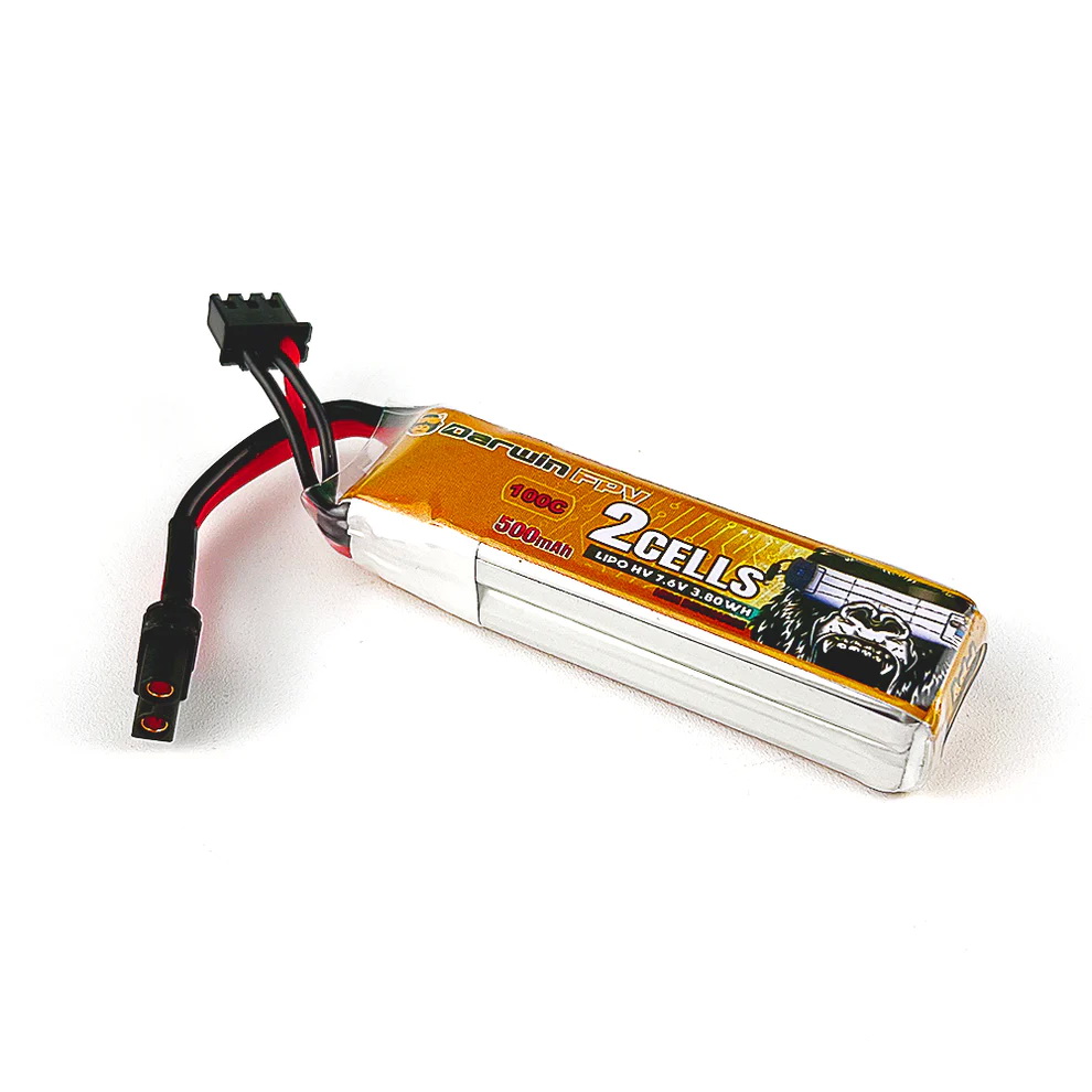 Аккумуляторная батарея для дрона FPV DarwinFPV 500mAh 2S 7.6V 100C для дронов TinyApe25 HD