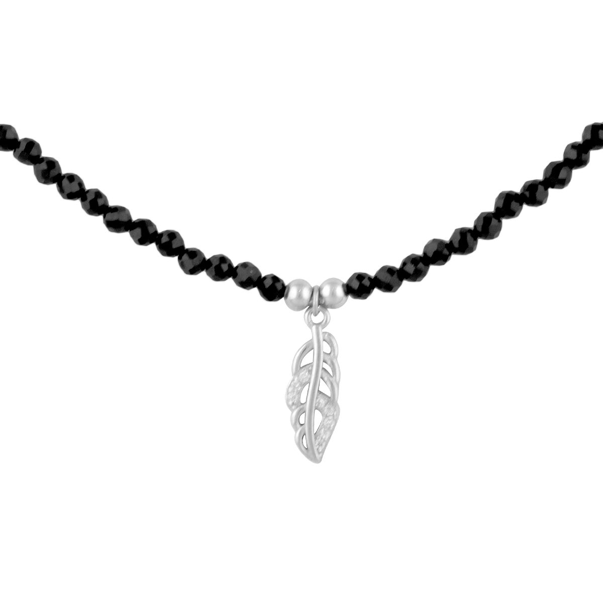 Серебряное колье SilverBreeze с натуральным шпинелью (2101253) 450-500