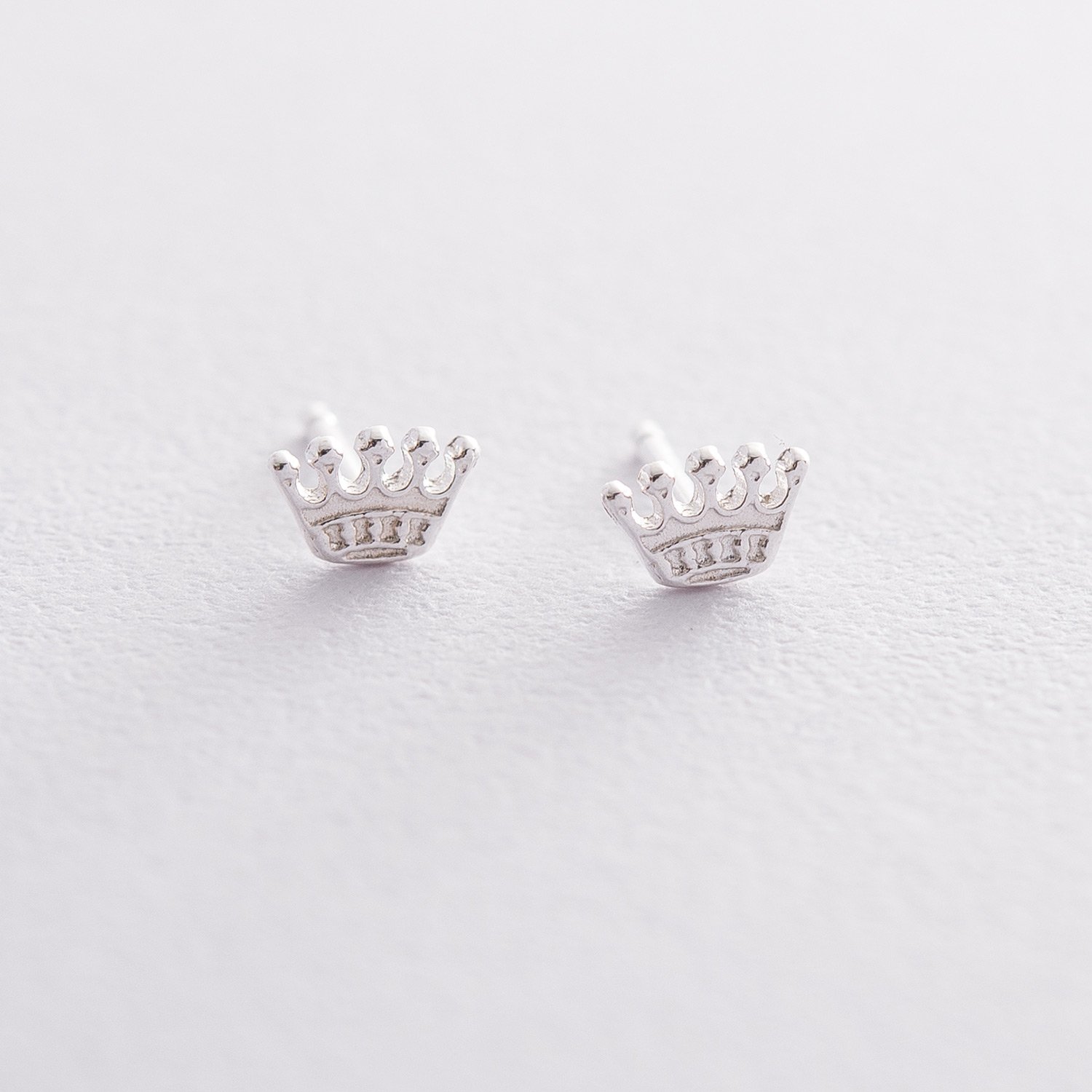 Срібні сережки-гвоздики Корона 121888