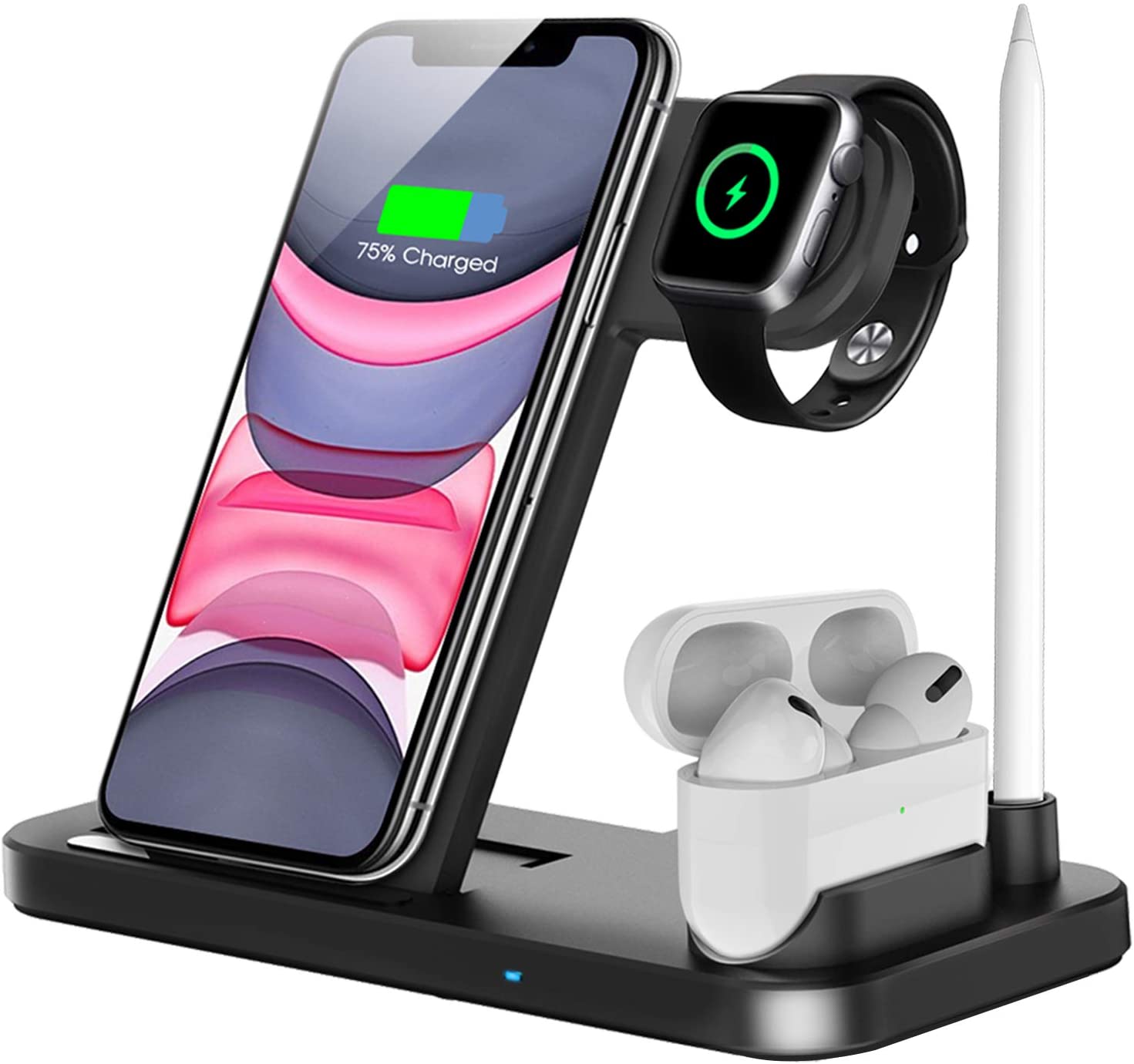 Бездротова зарядна док-станція 4 в 1 Fast Charge Універсальна Black (TM-K010BK)