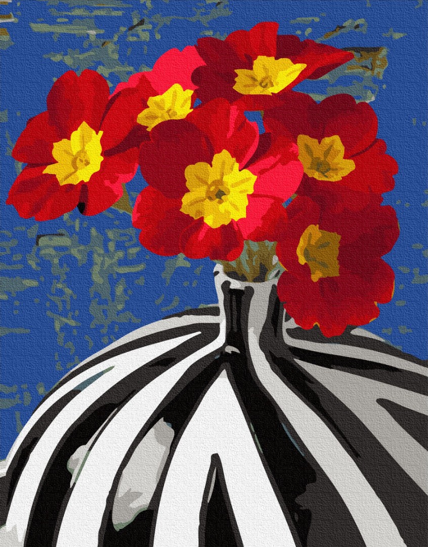 Картина за номерами BrushMe "Квіти у сюрреалетичній вазі" 40х50 см GX34152