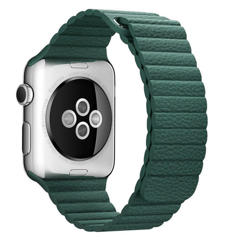 Ремінець Epik Leather Loop Design для Apple watch 42mm/44mm Зелений / Forest green 873460