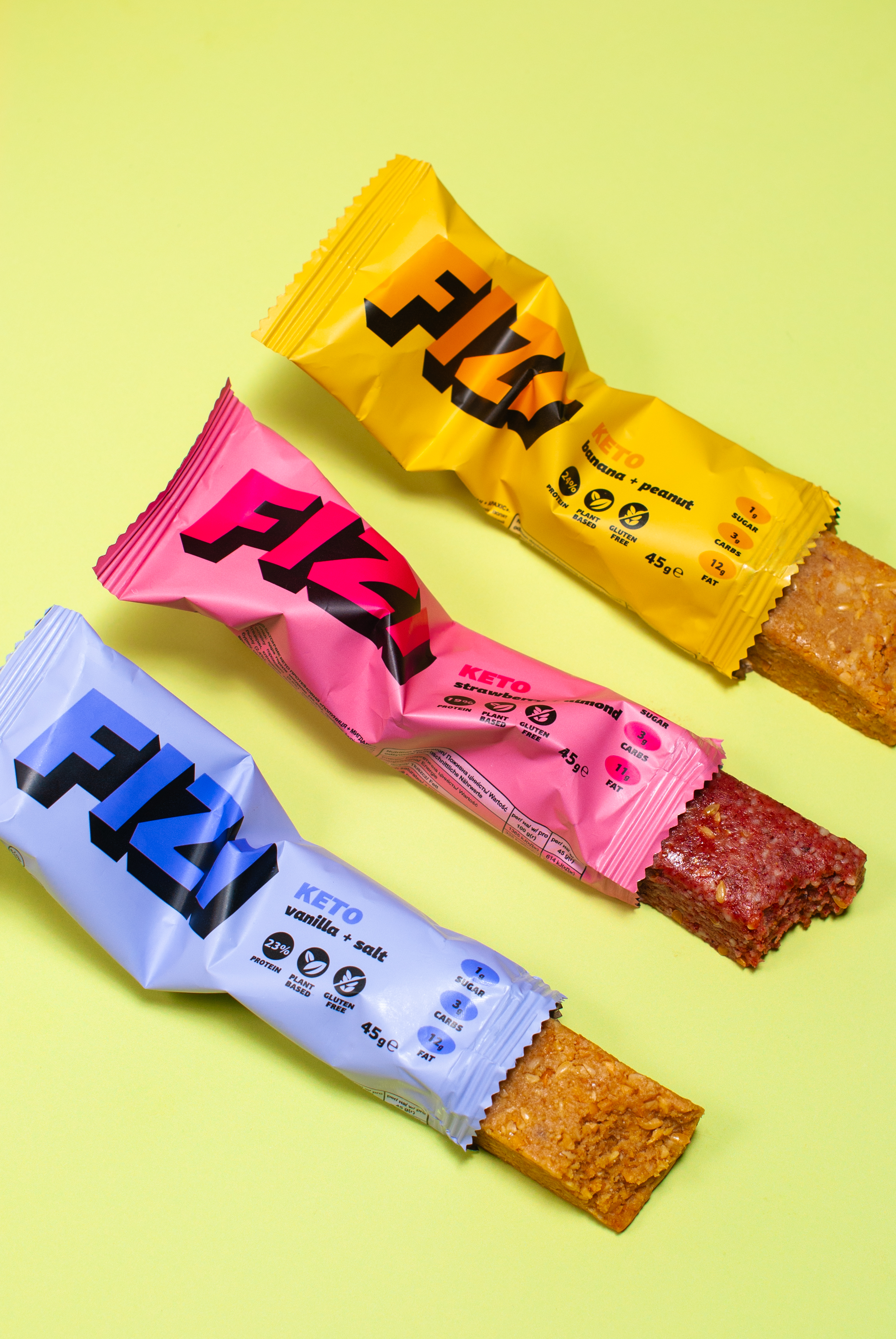 Набор кето протеиновых батончиков FIZI Keto Box 45 г х 10 шт Веган
