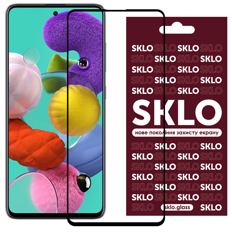 Захисне скло SKLO 3D full glue для Samsung Galaxy M31s Чорний 883314