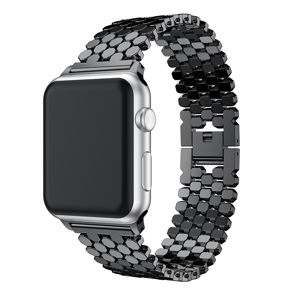 Ремешок BeWatch Оctagon стальной для Apple watch 38 mm Black (1050901)