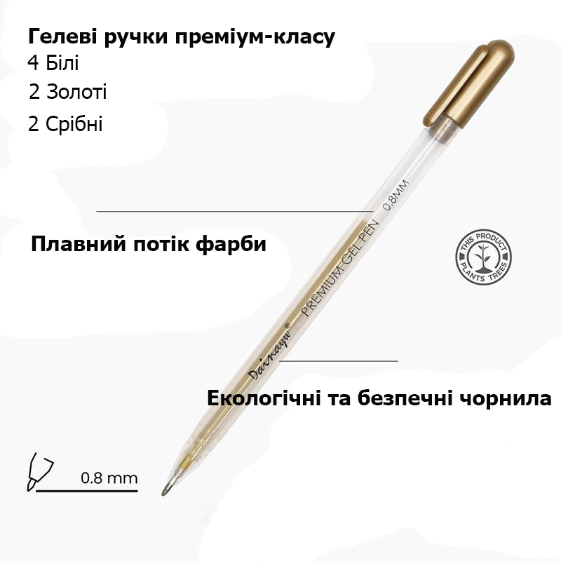Премиум набор гелевых ручек WORISON 3 цвета 8 штук 0.8 мм