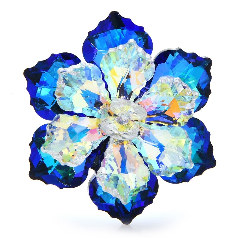 Брошь BROCHE Цветок синяя BRBF112901