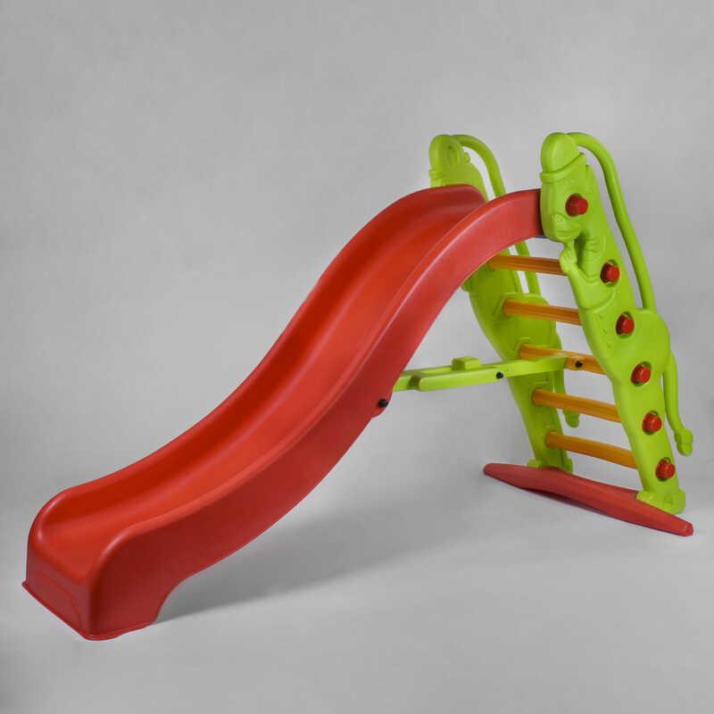 Пластиковая детская горка Pilsan "Monkey slide" красная с зеленым 190 см 06-179