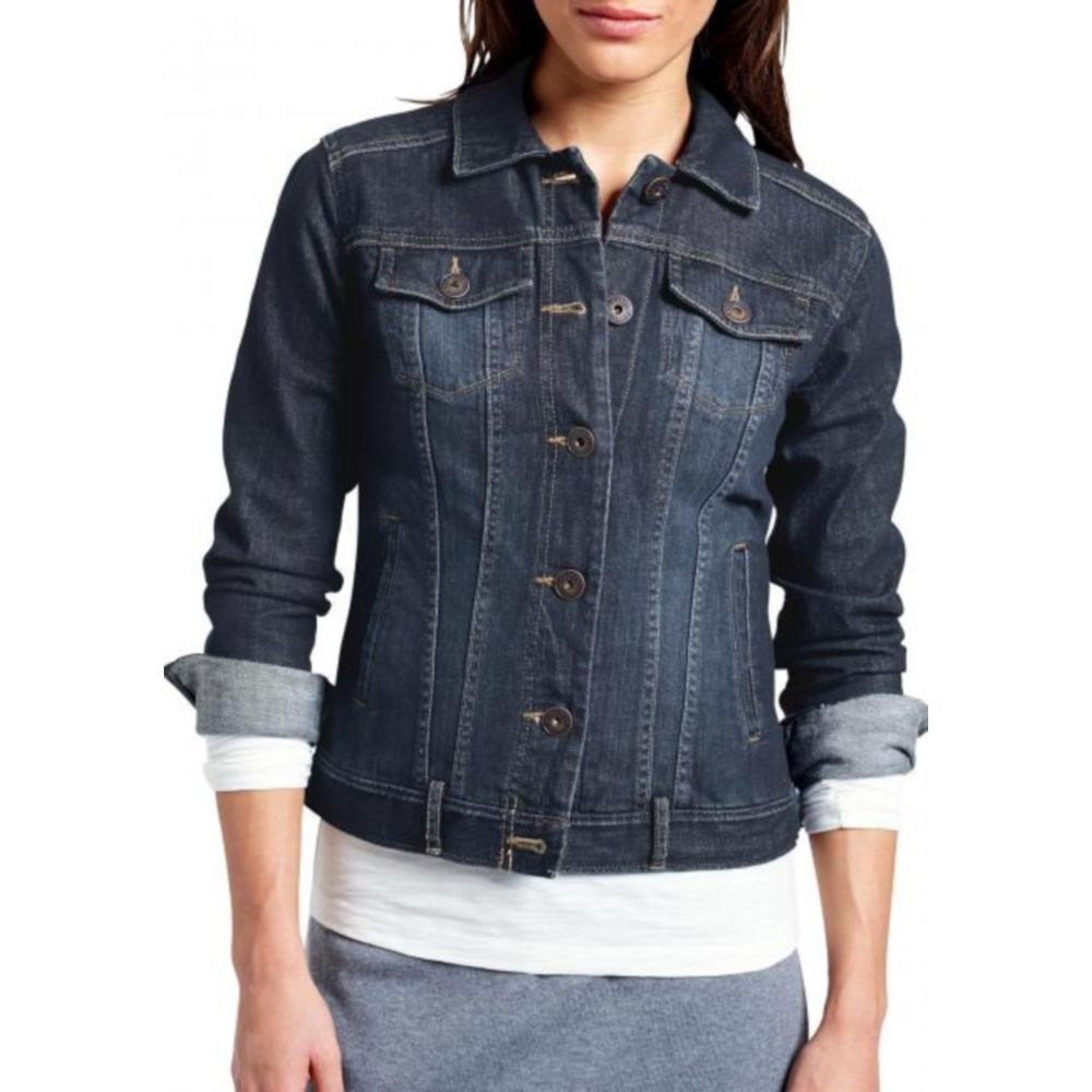 Джинсова куртка Eddie Bauer Women Classic Jeans Jacket NAVY XS Темно-синій (7119121VBL-XS)