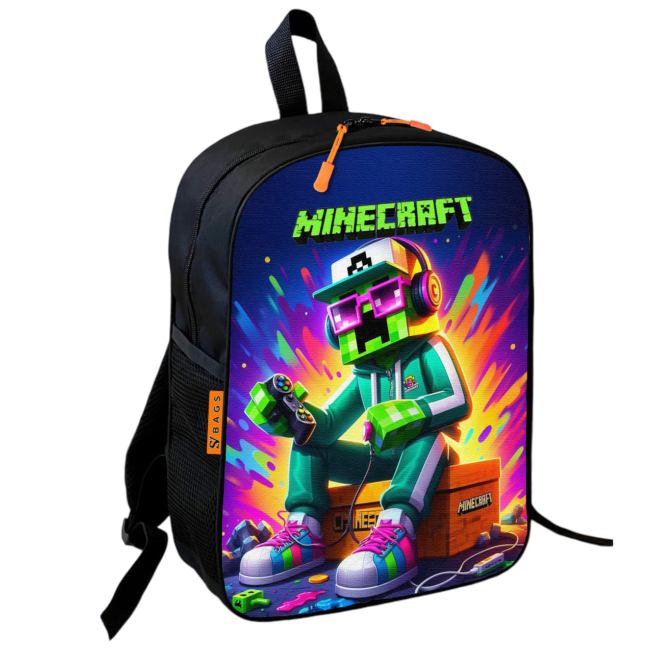 Дитячий шкільний рюкзак Minecraft Крипер 36×27×13 см з принтом