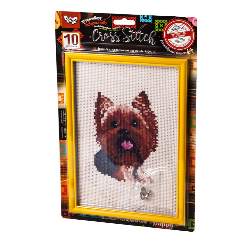 Набор для вышивки крестиком на канве Йорк Danko Toys VKB-01-03 10 цветов ниток