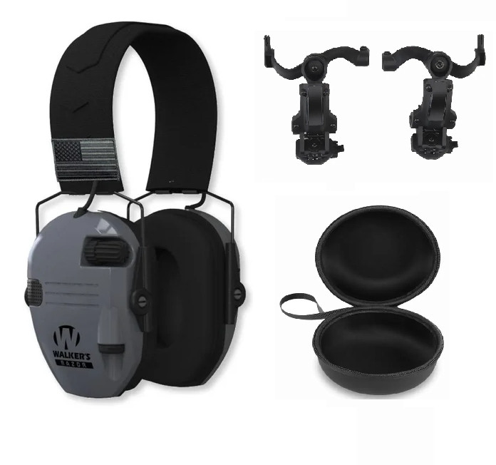 Наушники активные Walker's Razor с чехлом и креплениями OPS Core Чебурашки Серый (2372621267)