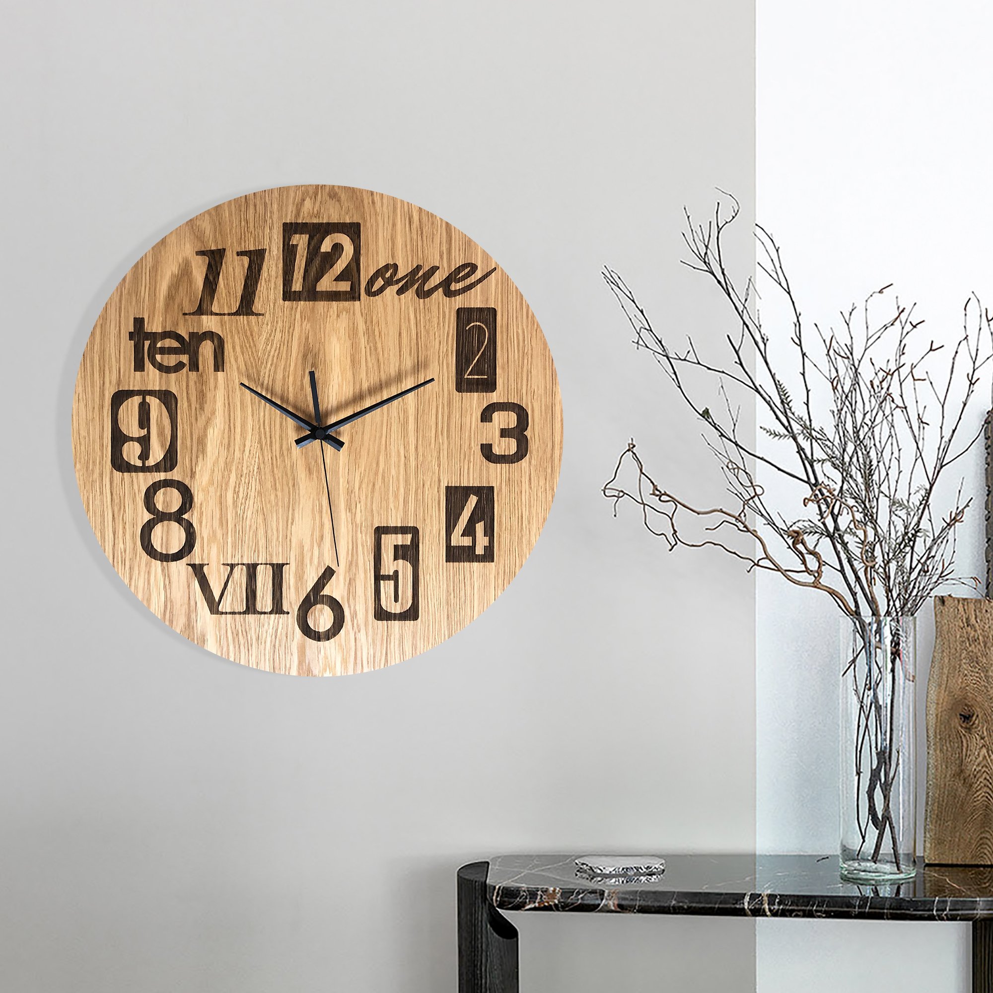 Годинник дерев'яний Moku Kyoto 48 x 48 см Коричневий