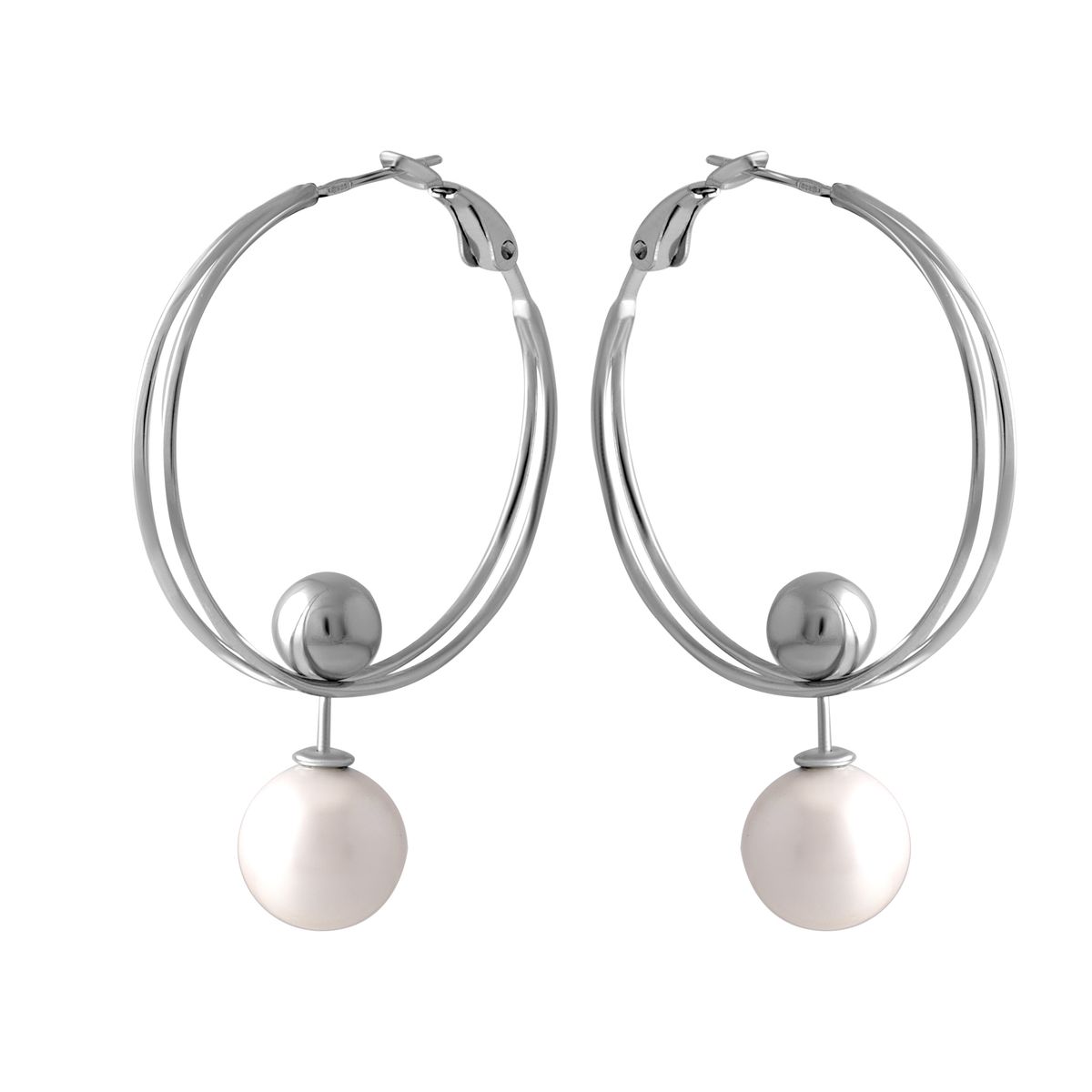 Серебряные серьги SilverBreeze с натуральным жемчугом барочным (2044666)