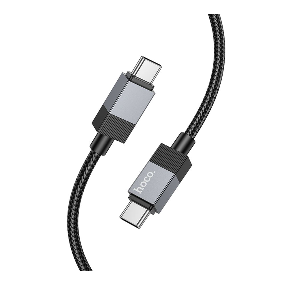 Кабель синхронизации Hoco X110 Nylon braided Type-C to Type-C 60W/3A 1 м Black (36887_3609473)