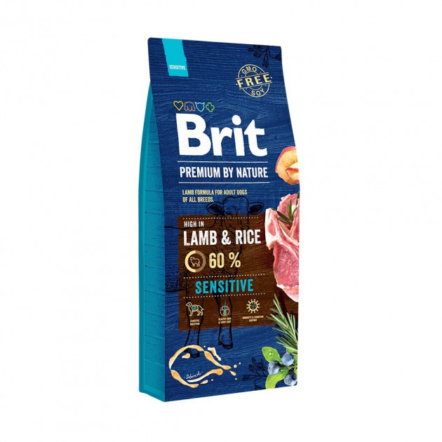 Сухий корм для собак із чутливим травленням Brit Premium Sensitive Lamb Rice 15 кг