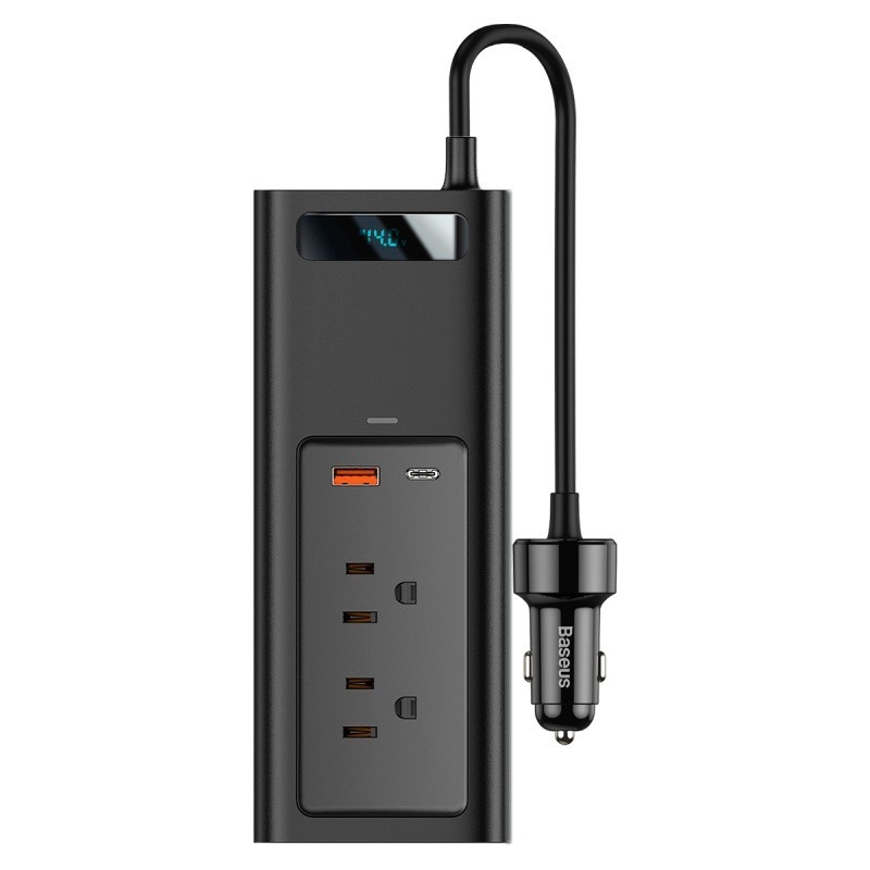 Автомобильный инвертор Baseus USB-C / USB / 5A / 150 Вт Black