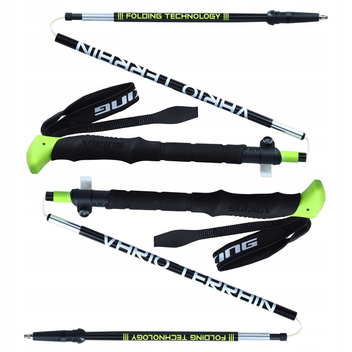 Палки трекинговые Viking Terve Poles Alu Black/Green 110-130 см