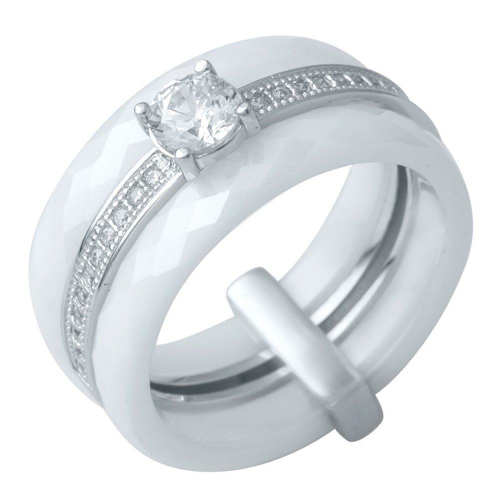 Серебряное кольцо SilverBreeze с керамикой 16.5 (0481630)