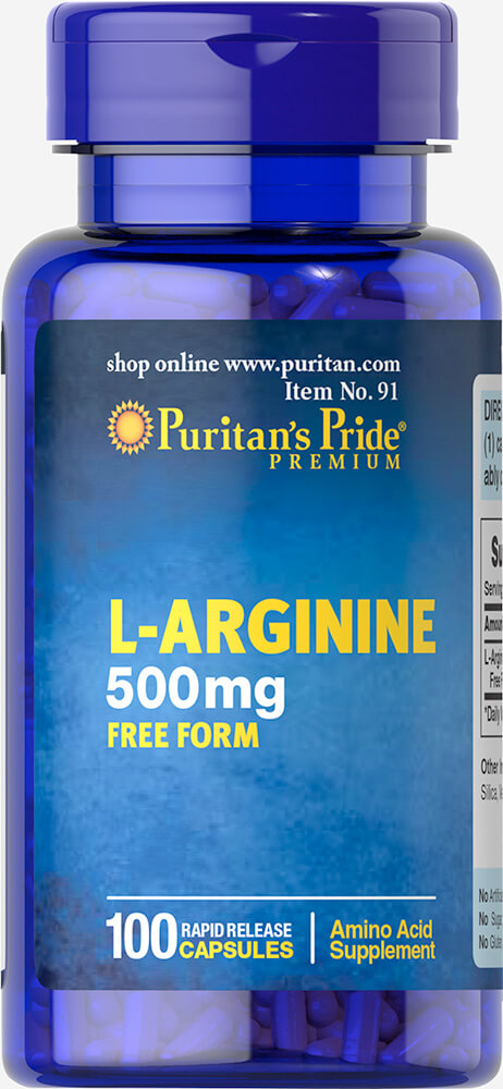 Л-аргінін Puritans Pride 500 мг 100 капсул (30977)