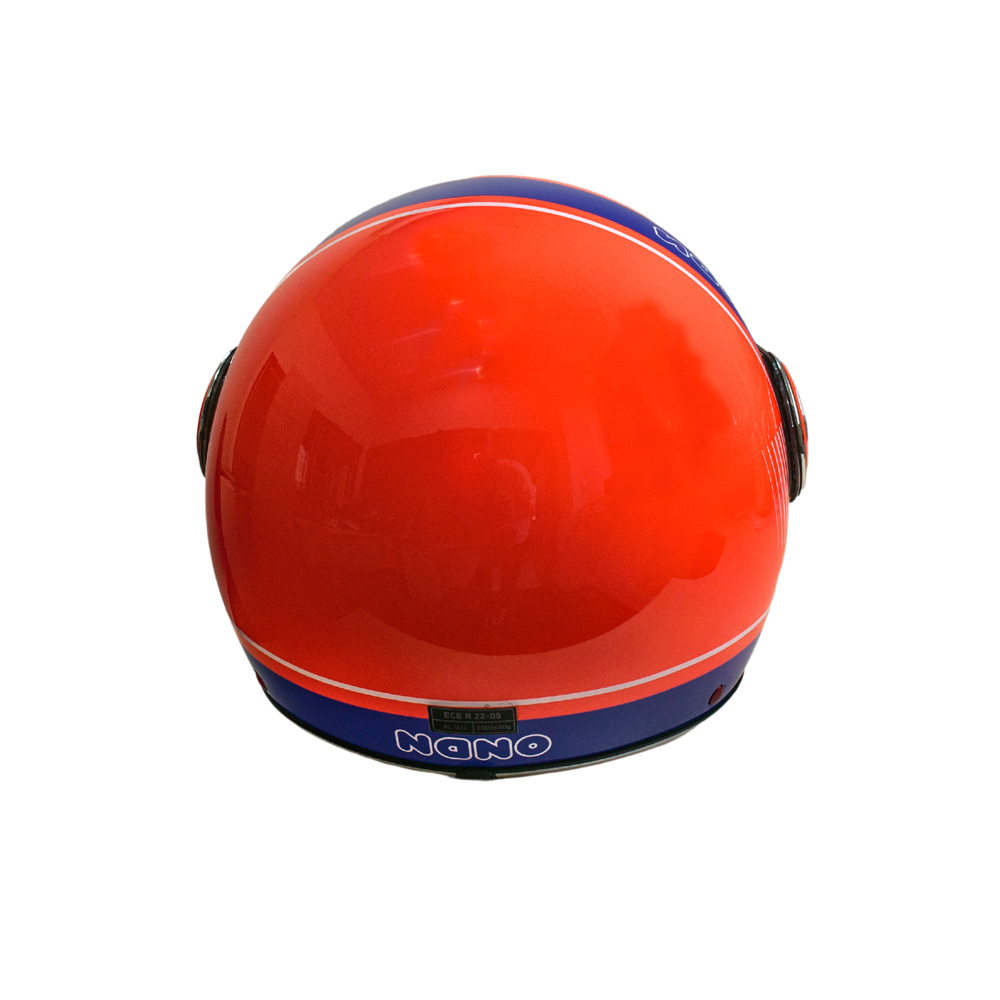 Мотошлем открытый Beon B-110B Circle L Shiny Orange-Blue (298684)