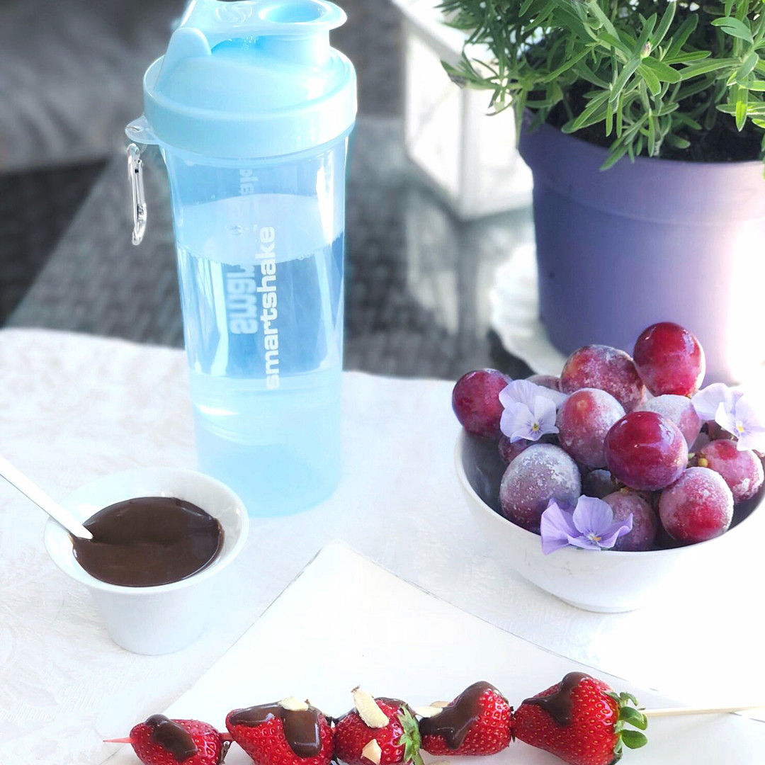 Шейкер спортивний SmartShake Slim 500ml Neon Blue (1838398724)