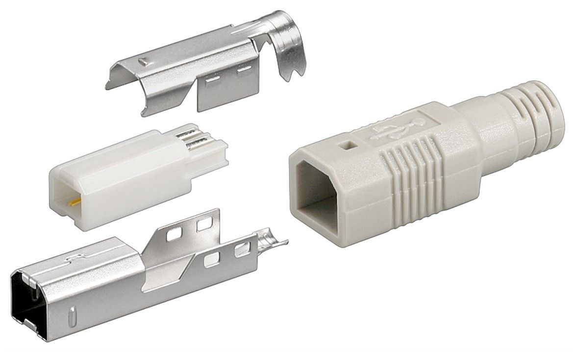 Штекер Goobay FreeEnd-USB2.0 B /M набір для монтажу на кабель сірий (75.01.2026)