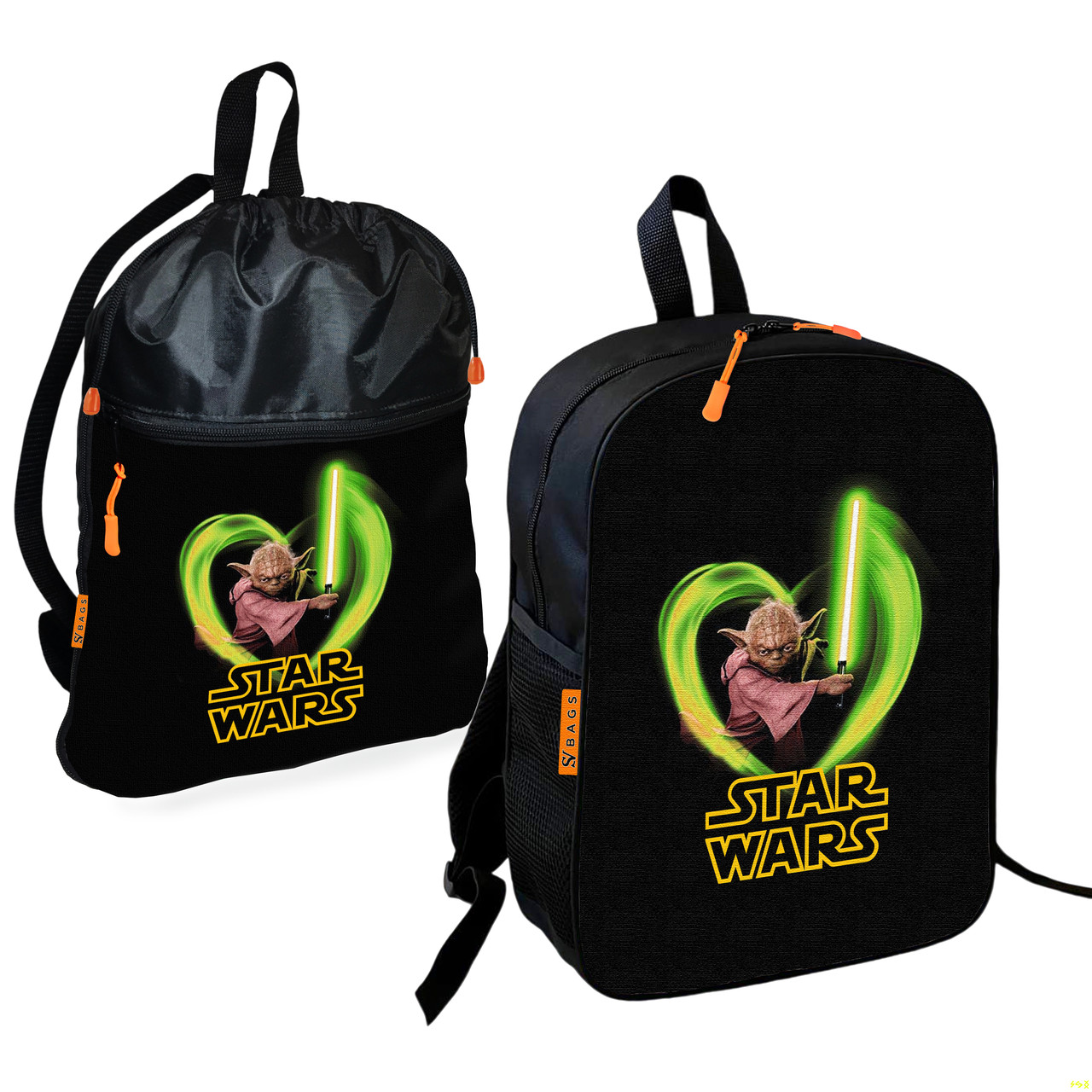 Дитячий шкільний рюкзак із сумкою для взуття Star Wars Йода, набір 2 шт