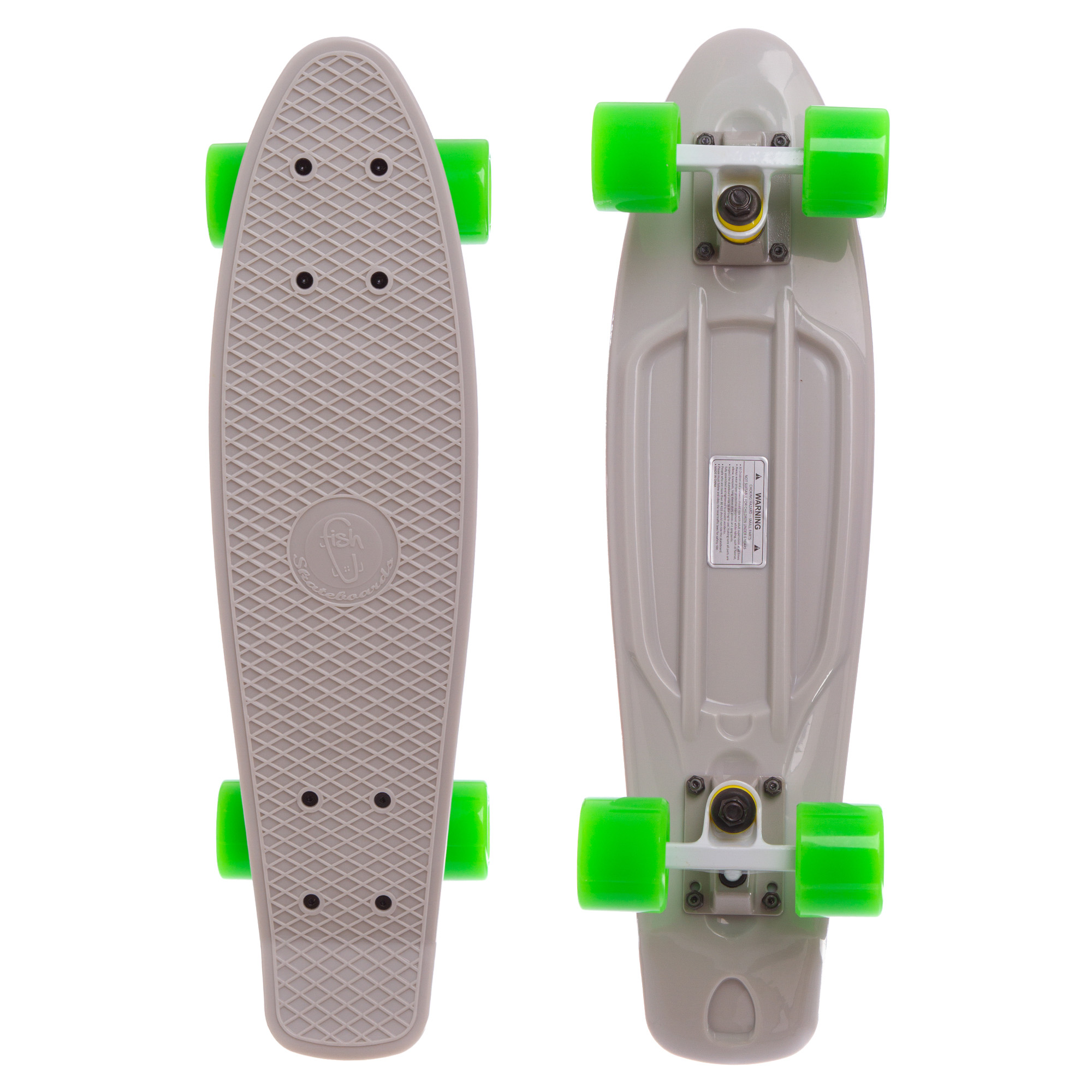 Скейтборд SP-Sport Penny Original FISH SK-401-38 22 Cерый-Белый-салатовый